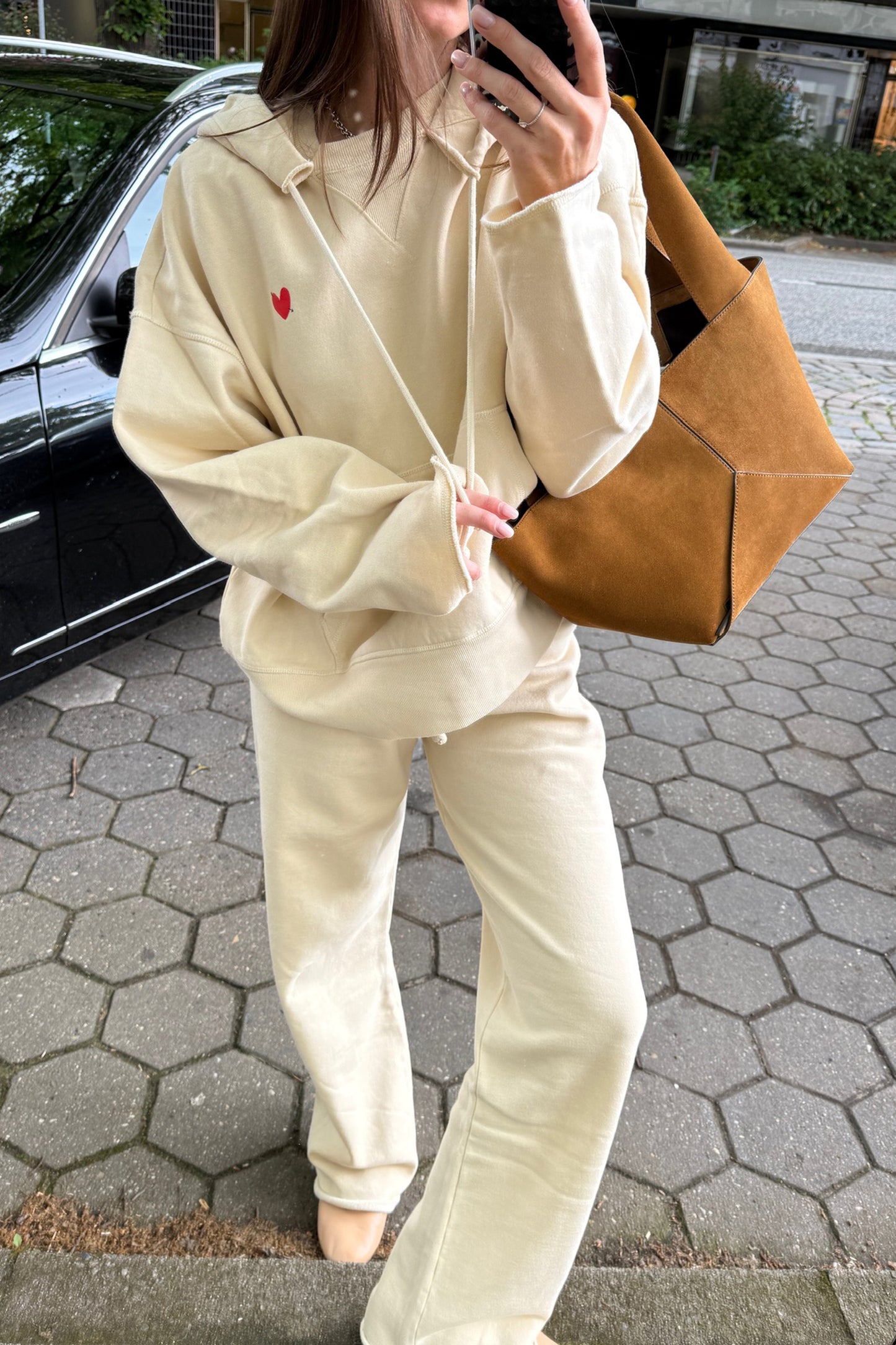 Hoodie Open Seam in Bleached SandAnita Hass - Anita Hass