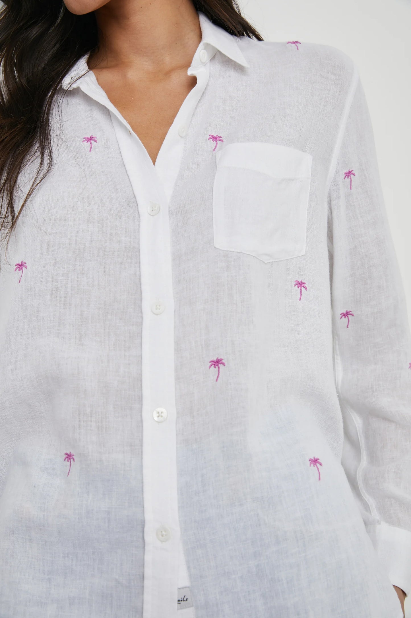 Charli blouse in fuchsia embroidered