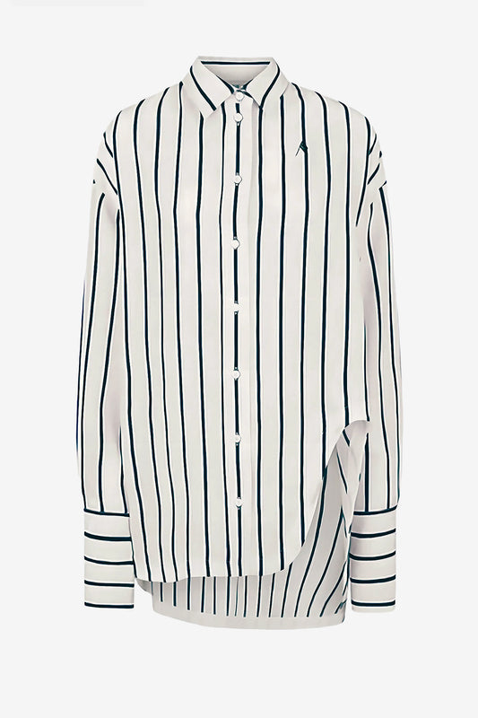 Bluse Diana Stripes in White/BlackThe Attico - Anita Hass