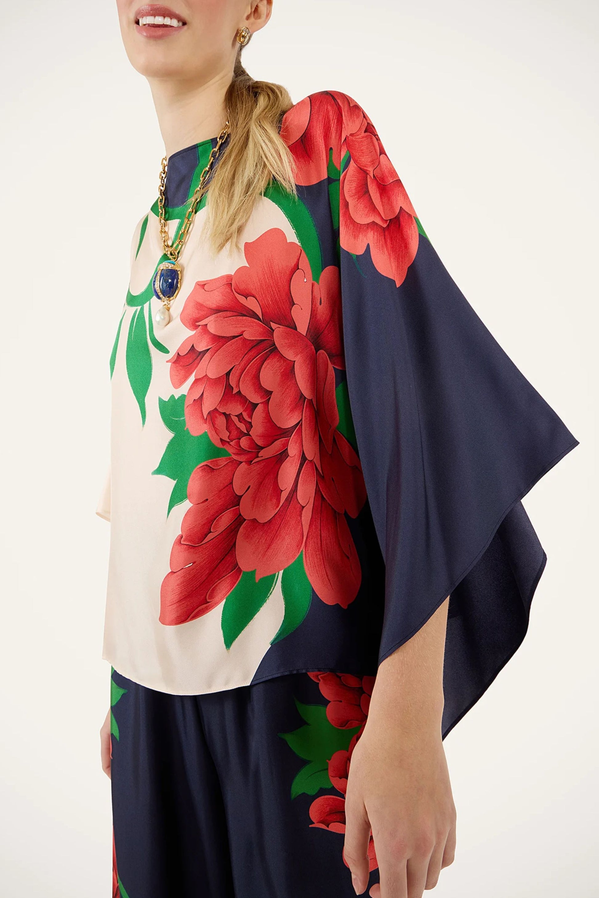 Bluse Foulard in Queen Peony BlueLa Double J - Anita Hass