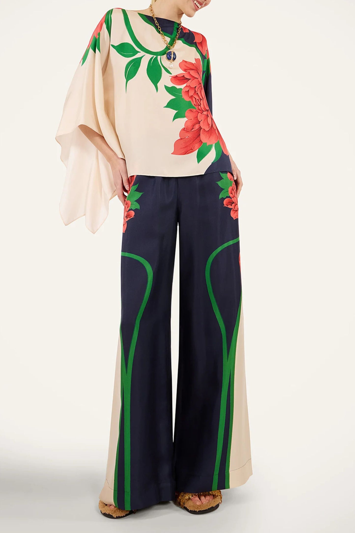 Bluse Foulard in Queen Peony BlueLa Double J - Anita Hass