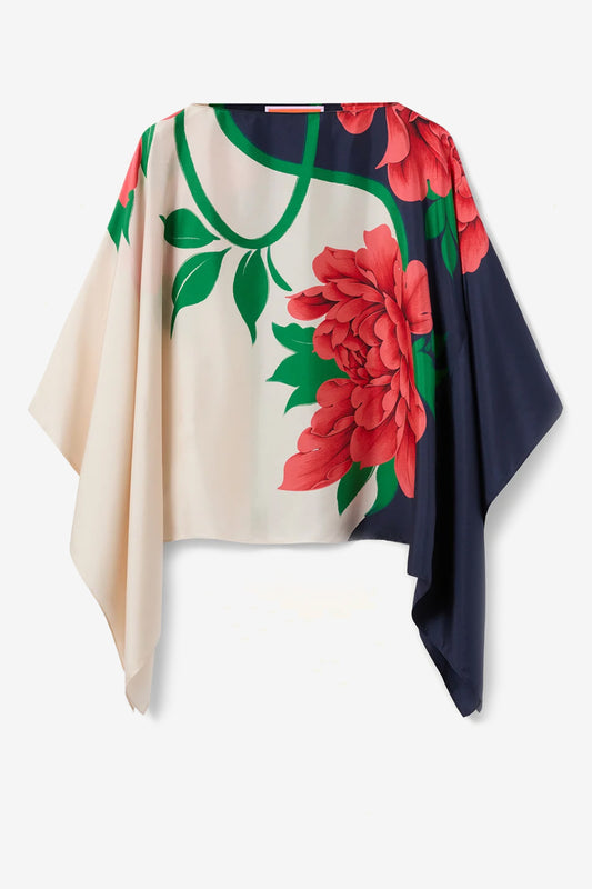 Foulard blouse in Queen Peony Blue