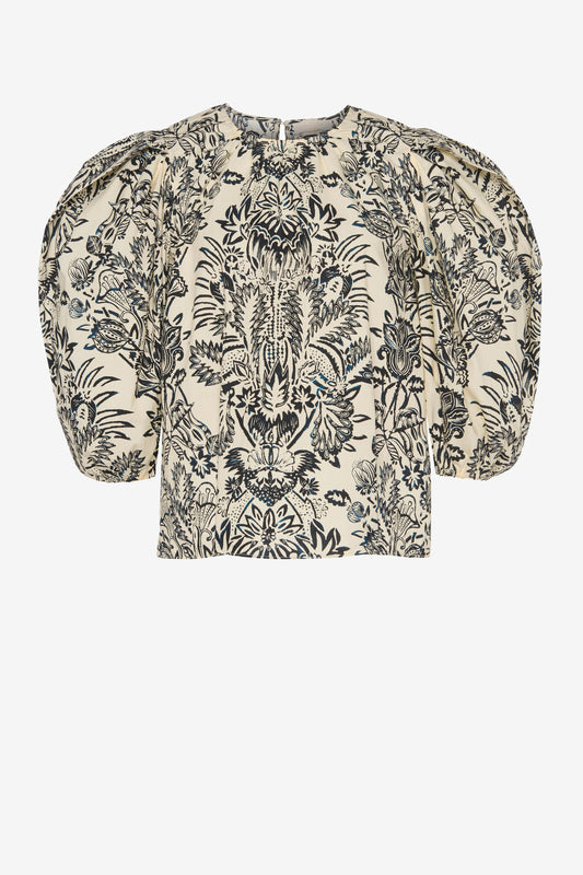 Bluse Frantiska in Ivory Flora