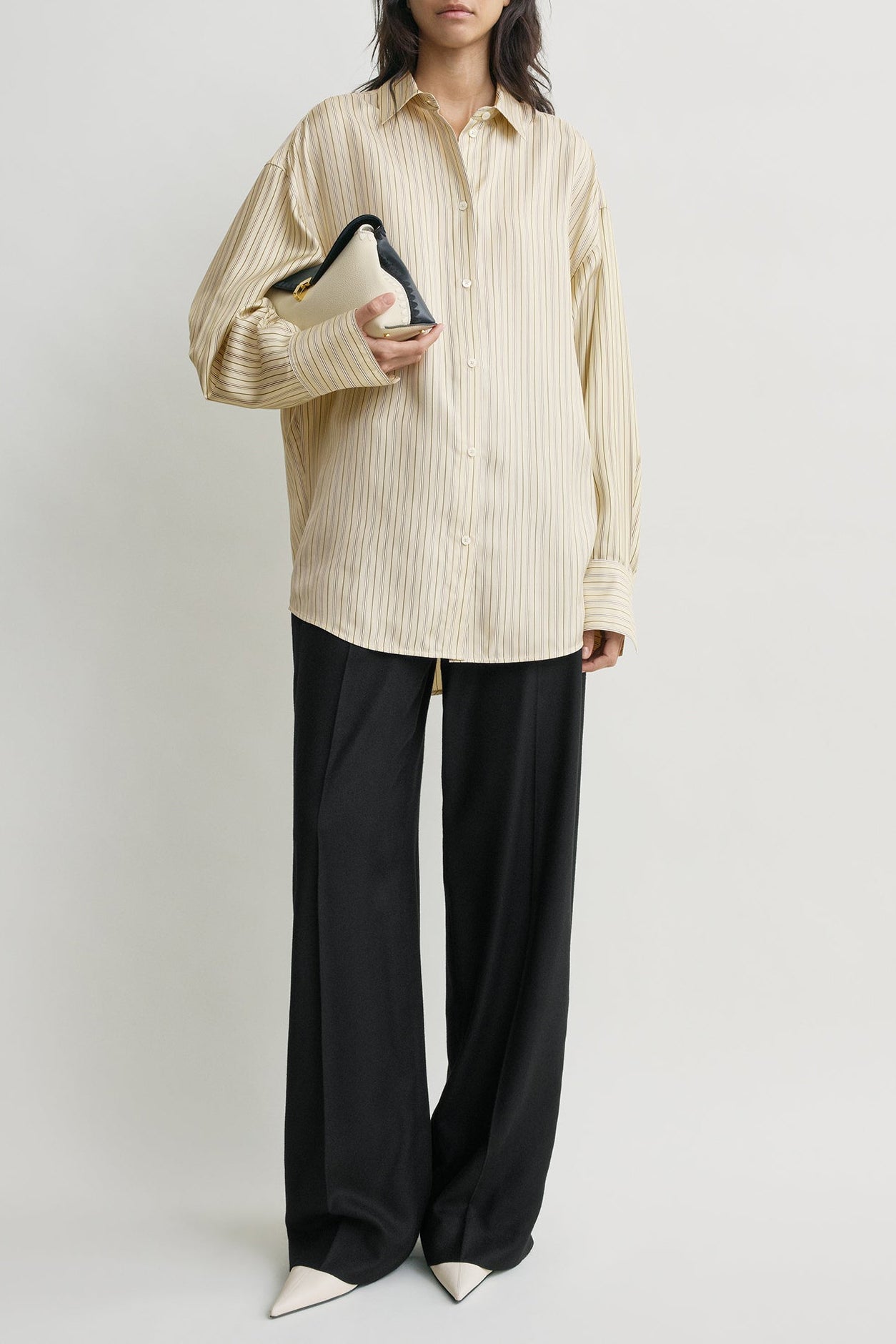 Camicetta oversize in beige/marrone