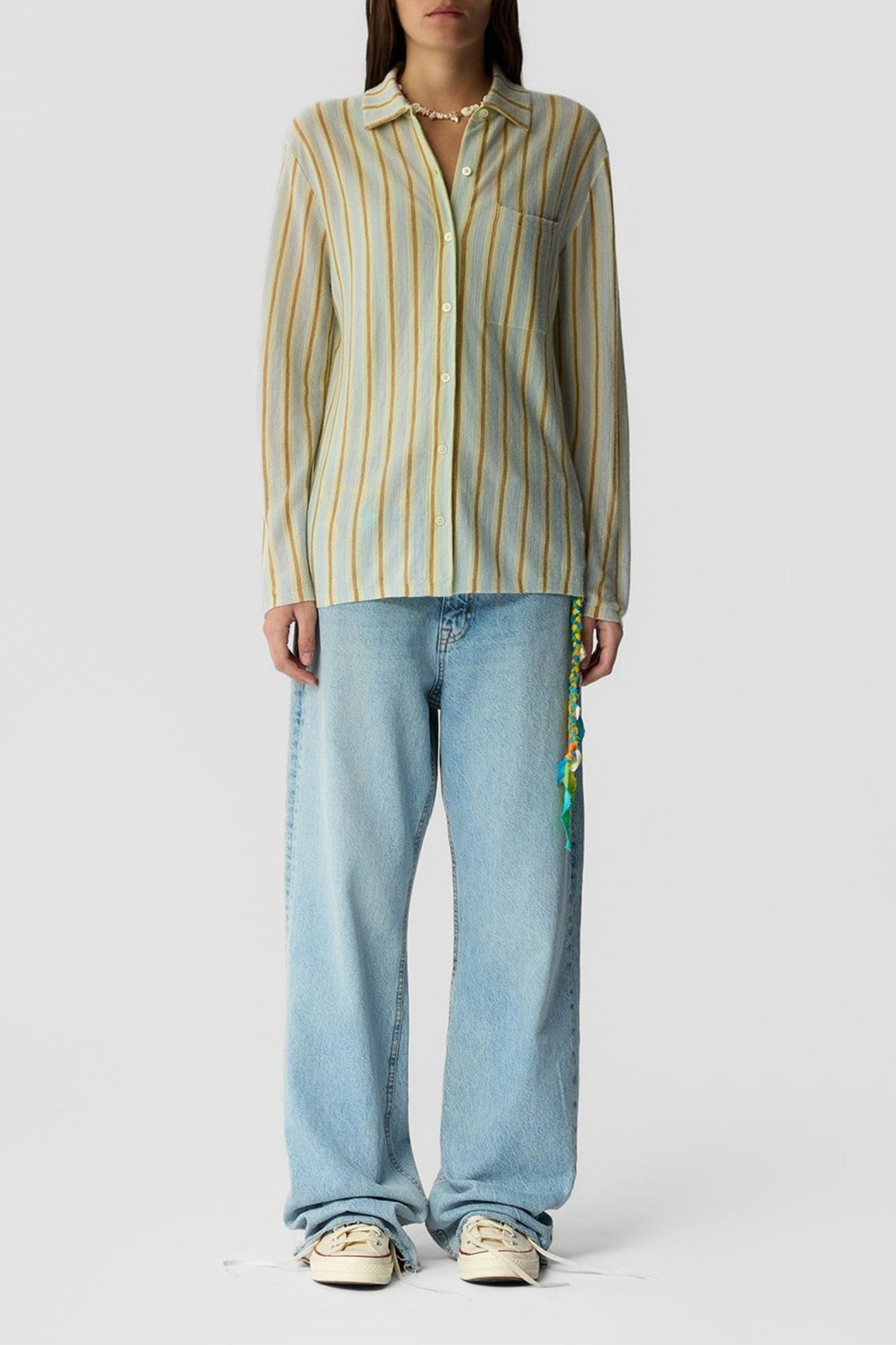 Bluse Stripe Showtime in Limewash