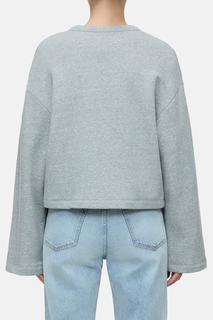 Sweatshirt in Light Grey MelangeClosed - Anita Hass