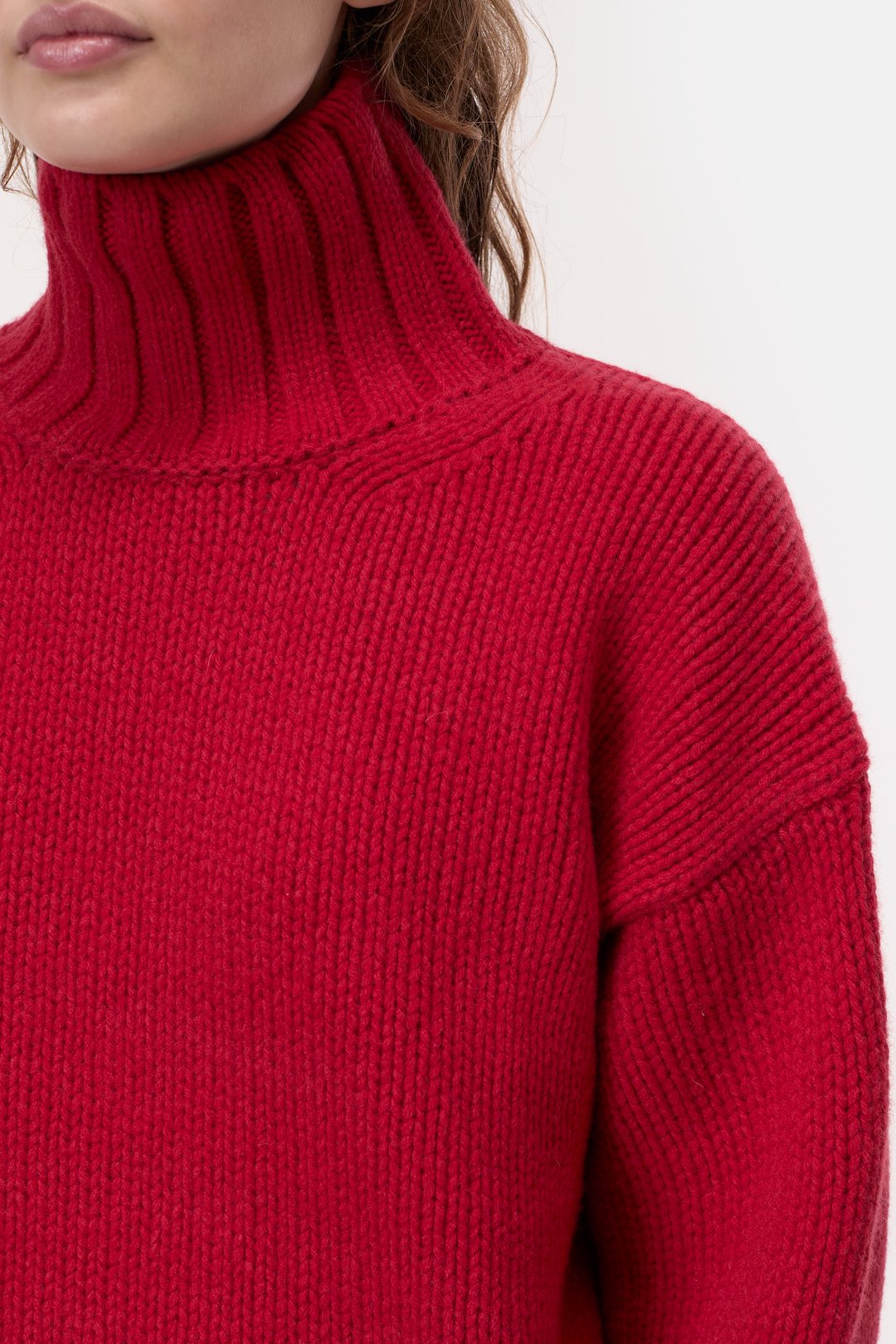 Rollkragenpullover in Chilli Pepper RedClosed - Anita Hass