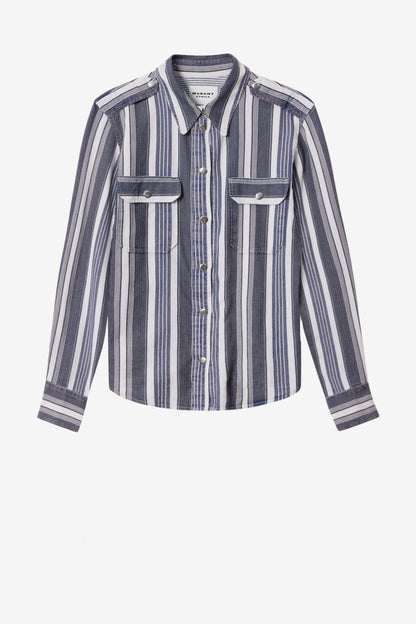 Bluse Gelva in Denim Blue/EcruMarant Etoile - Anita Hass