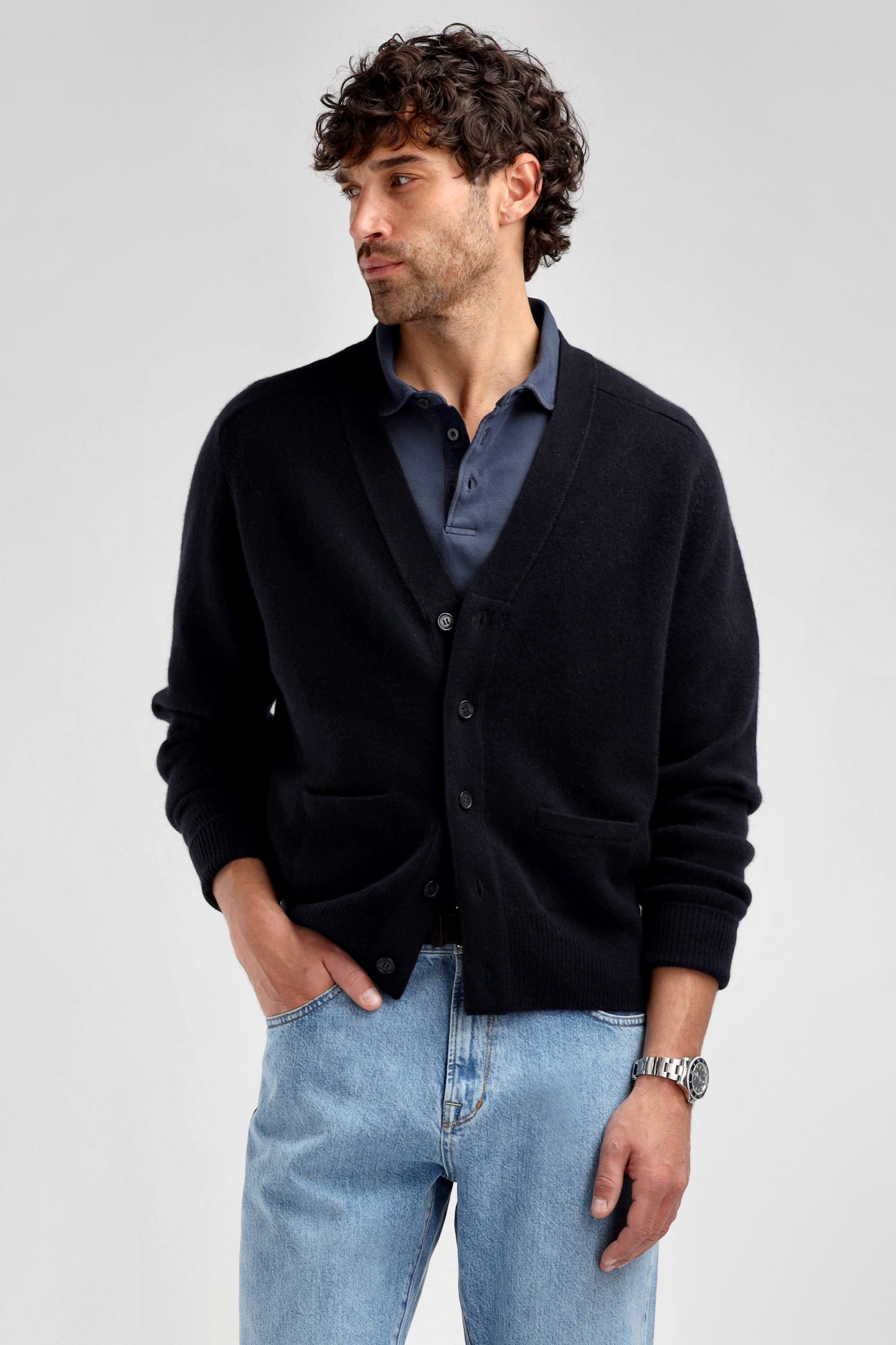 Cardigan Jimmy in NavyLadneri - Anita Hass