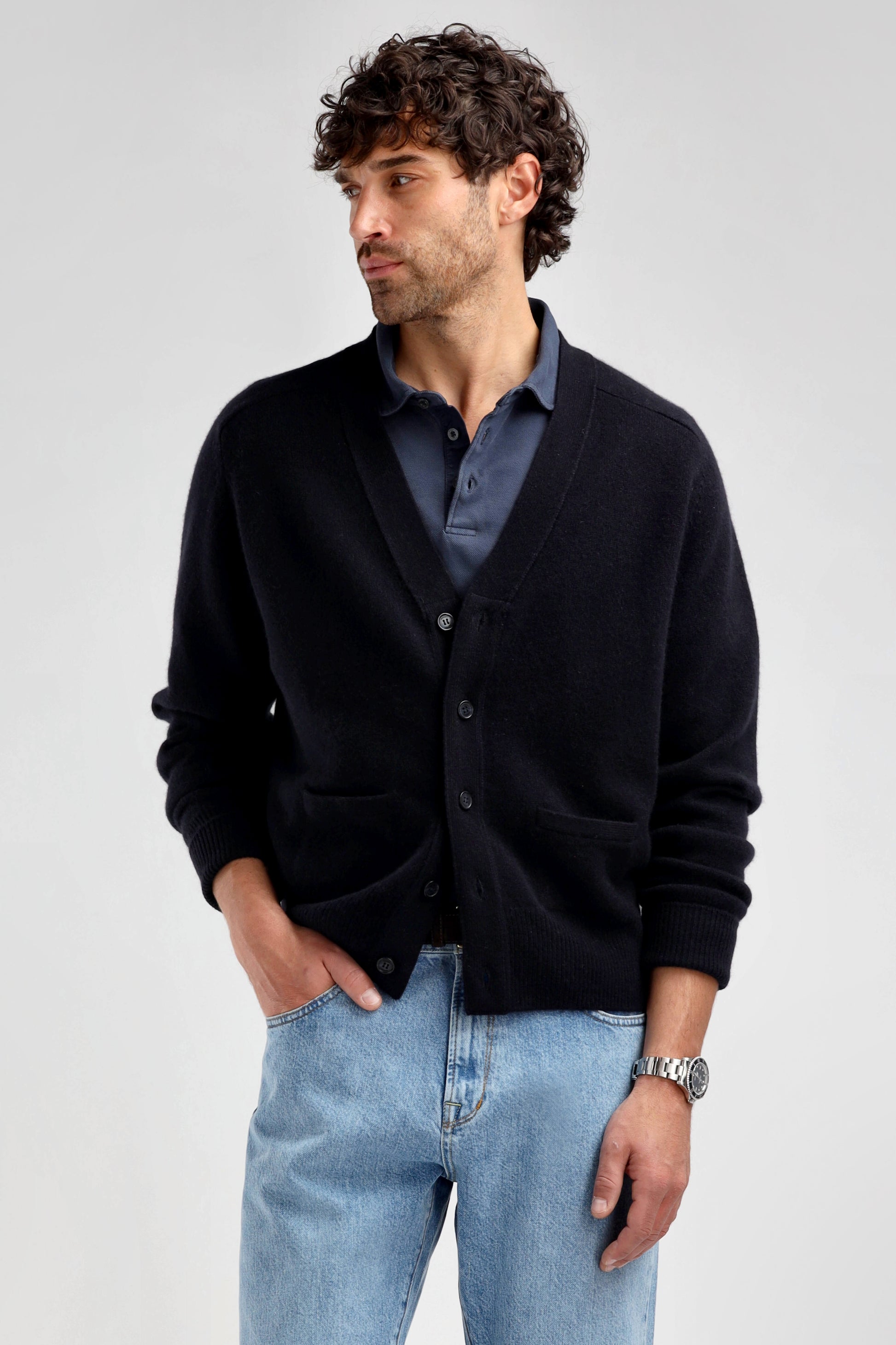 Cardigan Jimmy in NavyLadneri - Anita Hass