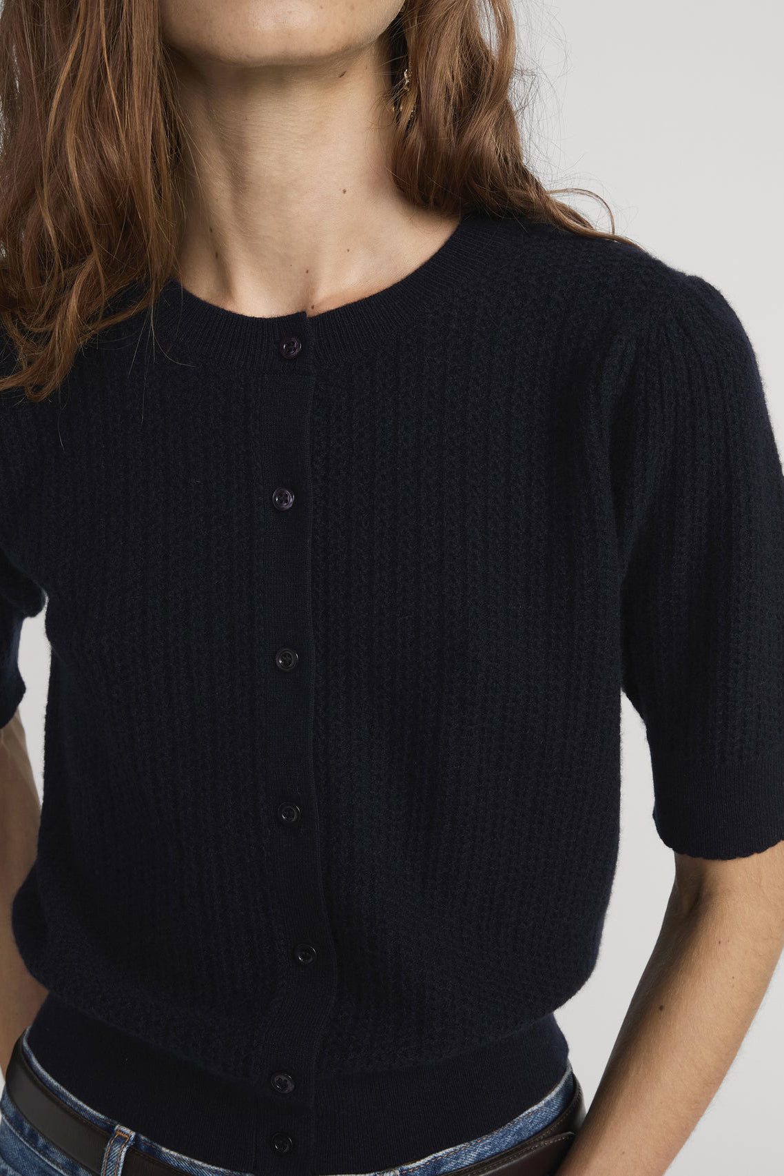 Cardigan The Chain Pointelle in Marina