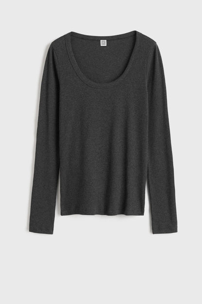 Longsleeve Rib in Charcoal MelangeToteme - Anita Hass