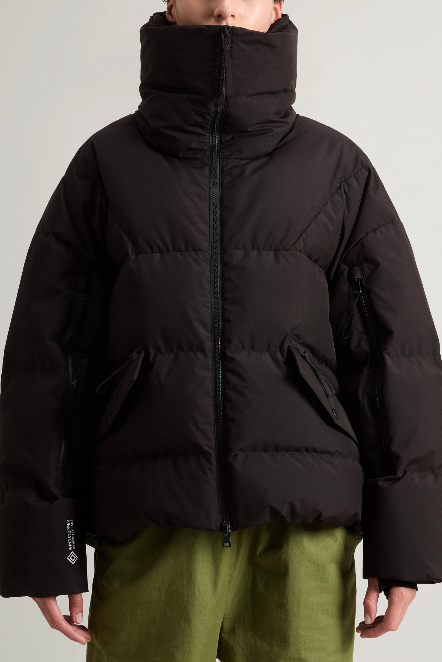 Daunenjacke Windstopper in Schwarz