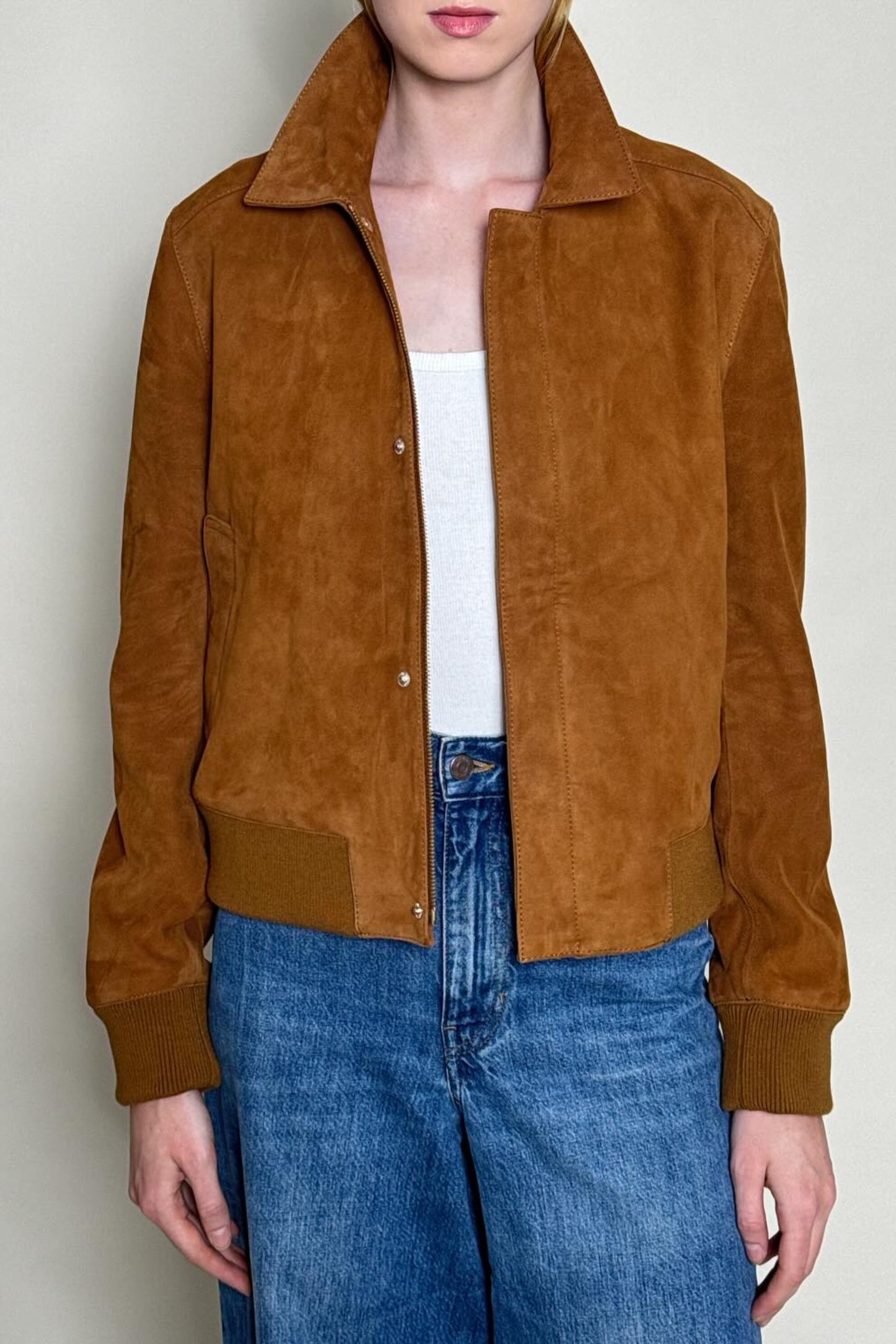 Toni bomber jacket in suede mustard