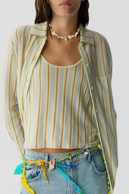 Bluse Stripe Showtime in Limewash