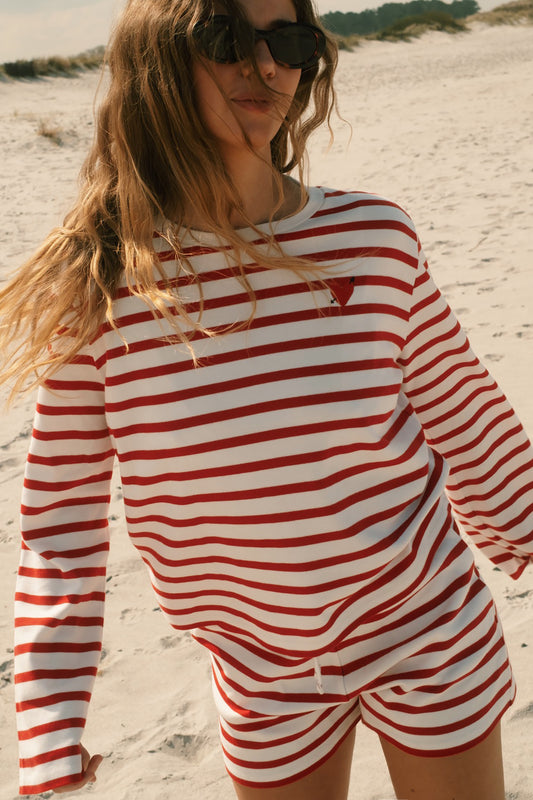 Longsleeve 'Heart' in Rot/IvoryAnita Hass - Anita Hass