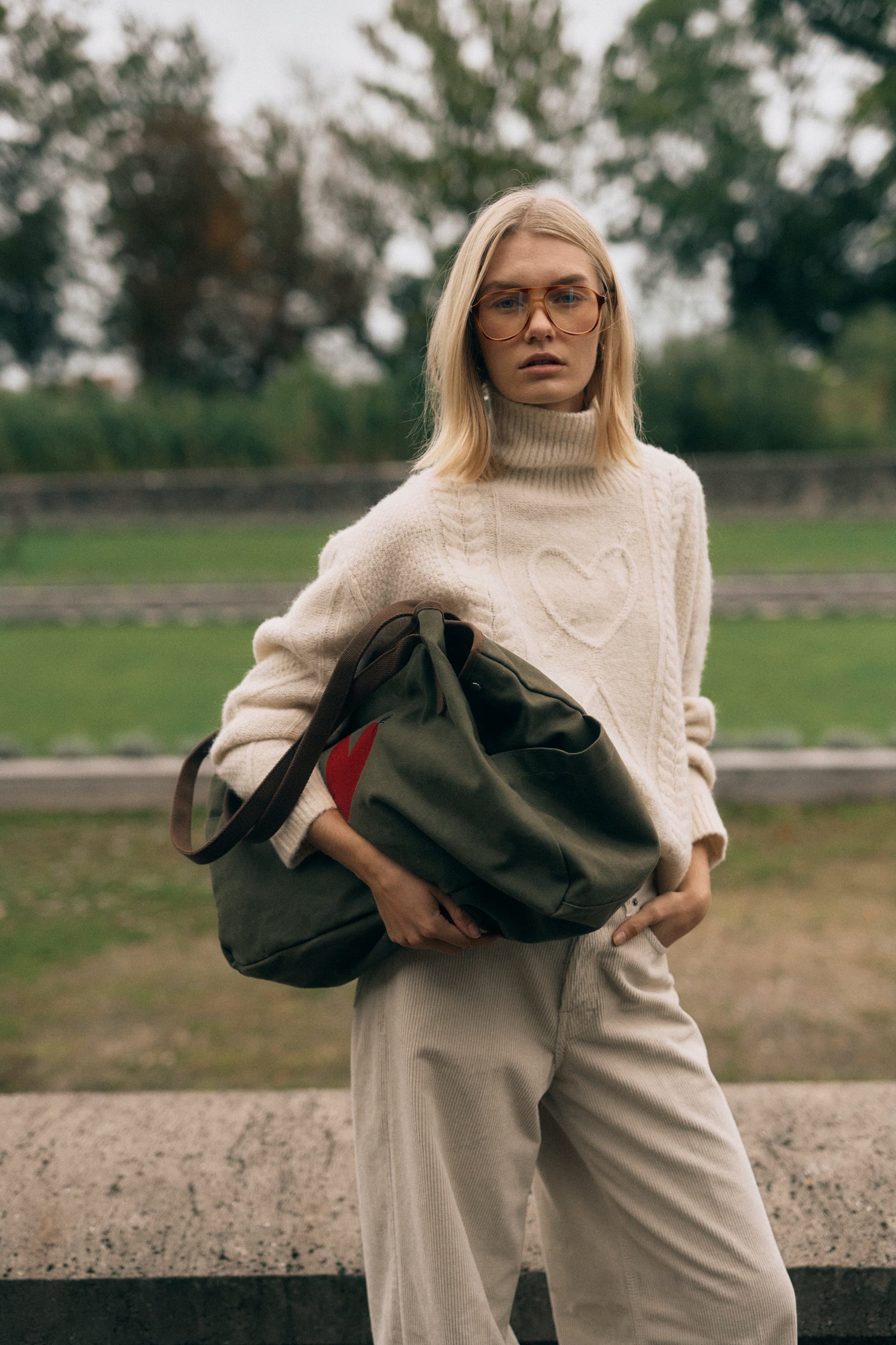 Tasche Moss in Oliv/CheckAnita Hass - Anita Hass