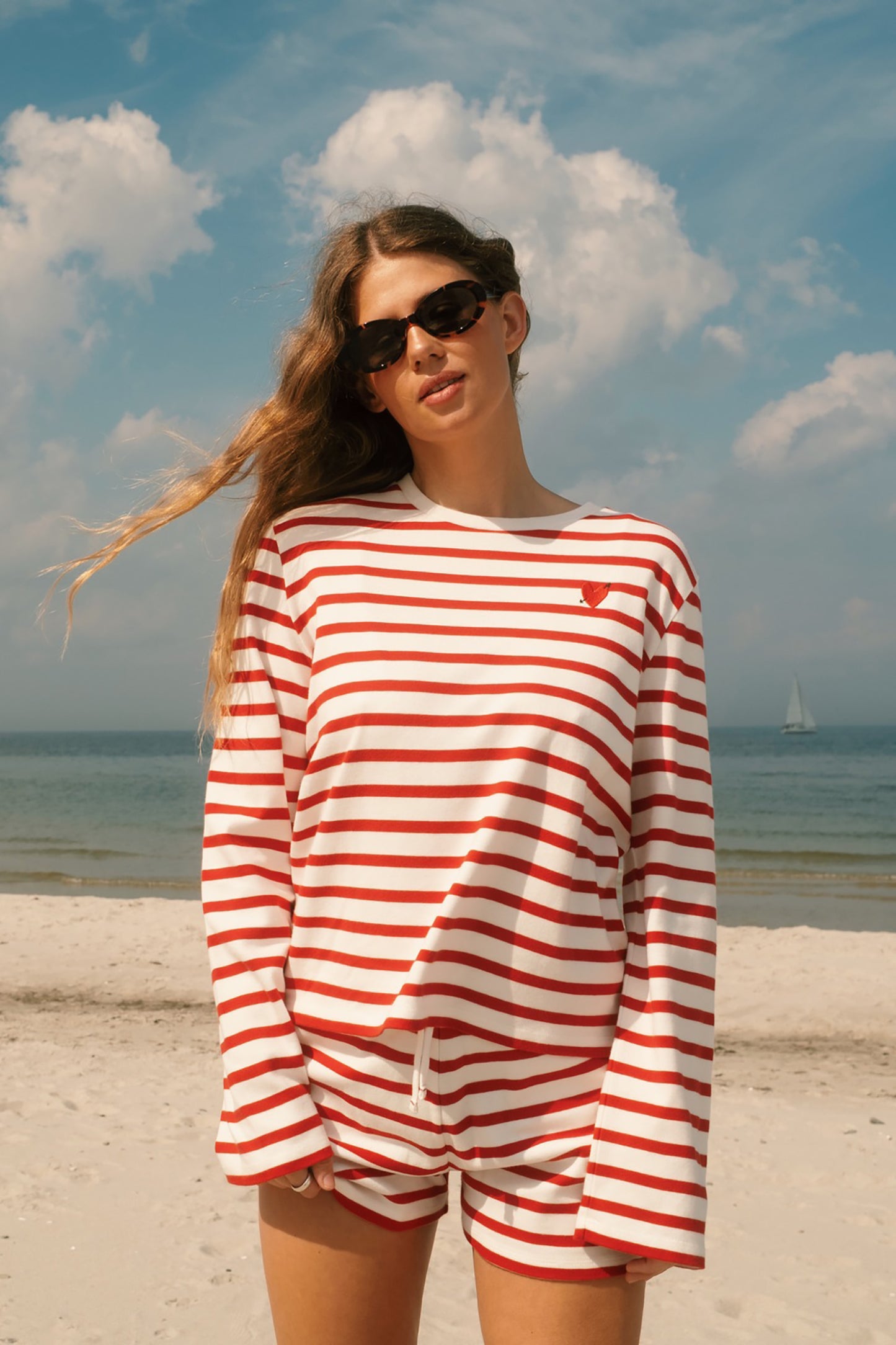 Longsleeve 'Heart' in Rot/IvoryAnita Hass - Anita Hass