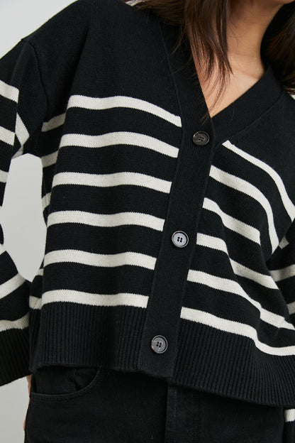 Cardigan Geneva in Schwarz/OatmealRails - Anita Hass