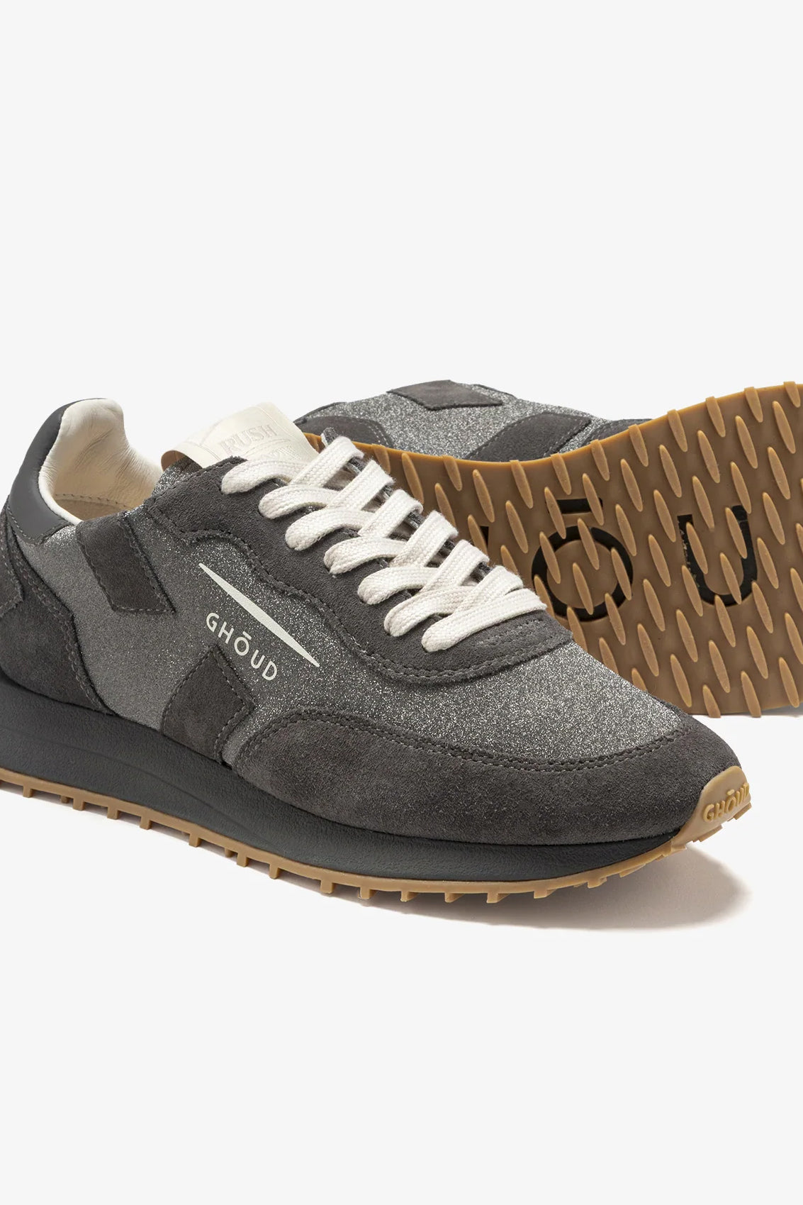 Sneaker Rush Starlight in Glitter Mono/Suede SmokeGhoud - Anita Hass