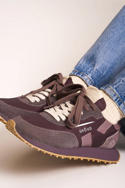 Sneaker Rush Starlight in Glitter Ruby/Nylon RubinGhoud - Anita Hass