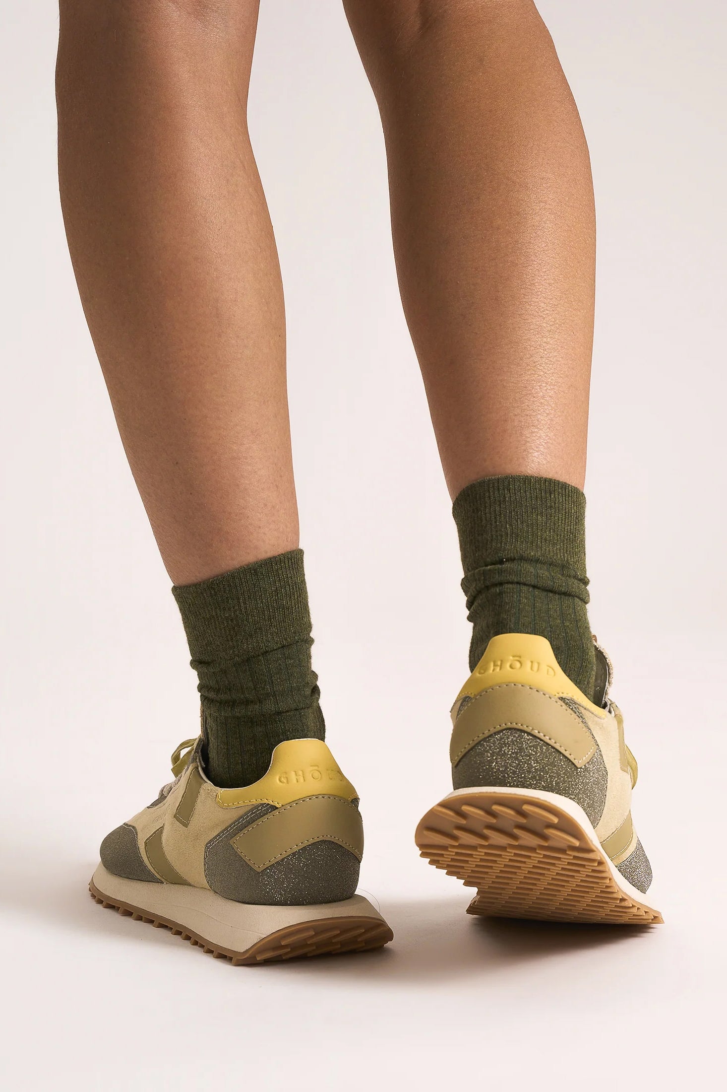 Sneaker Rush Starlight in Glitter Khaki/Velvet GoldGhoud - Anita Hass