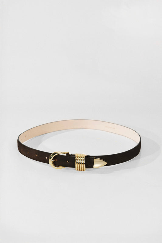 Gürtel Hollyhock in Chocolate Suede/GoldDéhanche - Anita Hass