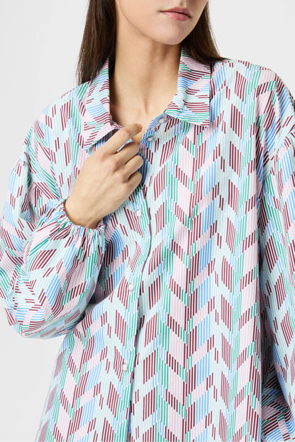 Shirt dress in Multi Stripes