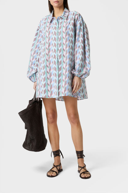 Shirt dress in Multi Stripes