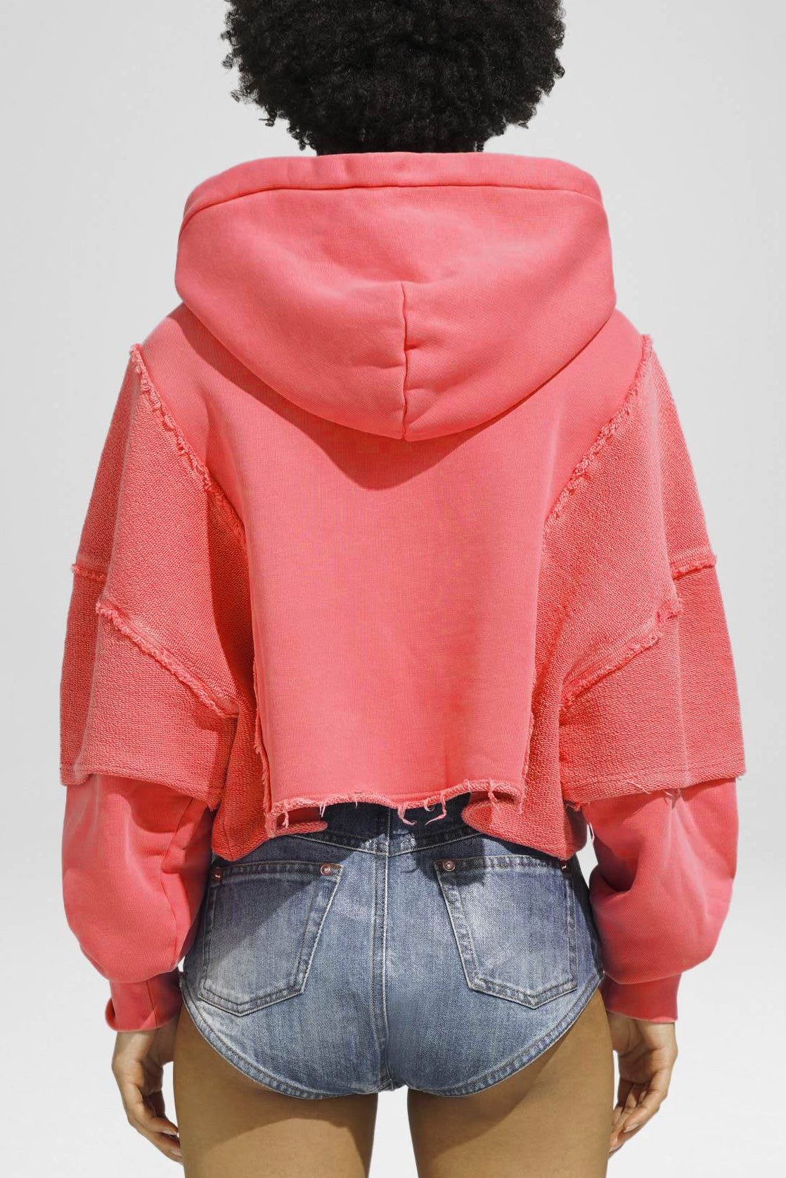 Hoodie Crop Double Pockets in Candy PinkKhrisjoy - Anita Hass