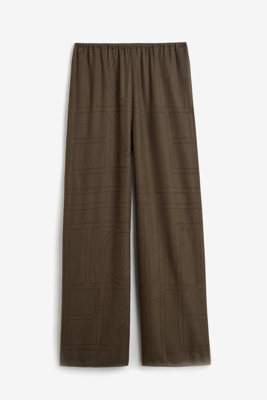 Monogram Flannel trousers in Dark Brown