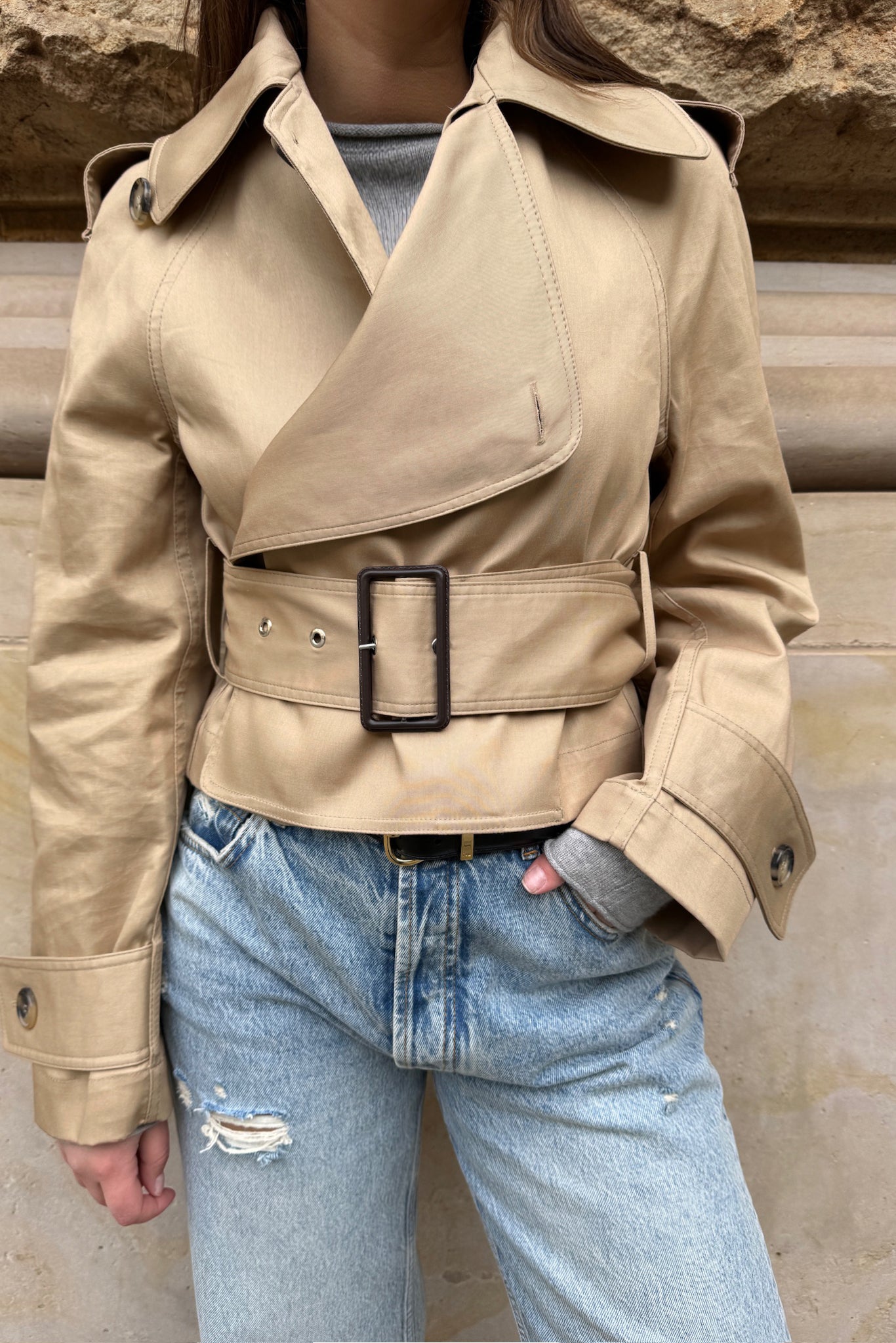 Jacke Wrap Front in BeigeJW Anderson - Anita Hass