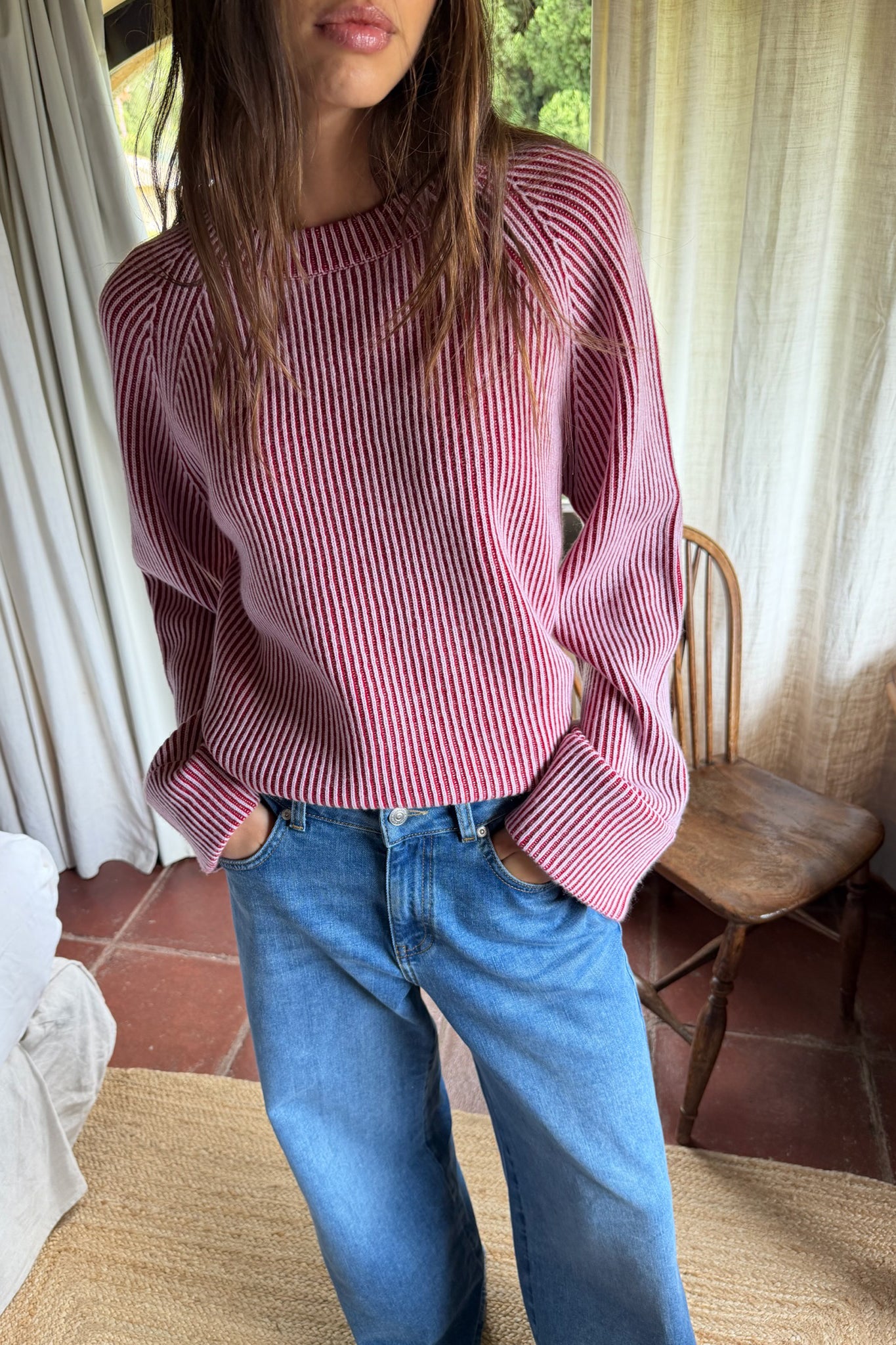 Pullover Two Tone in Rot/RosaAnita Hass - Anita Hass