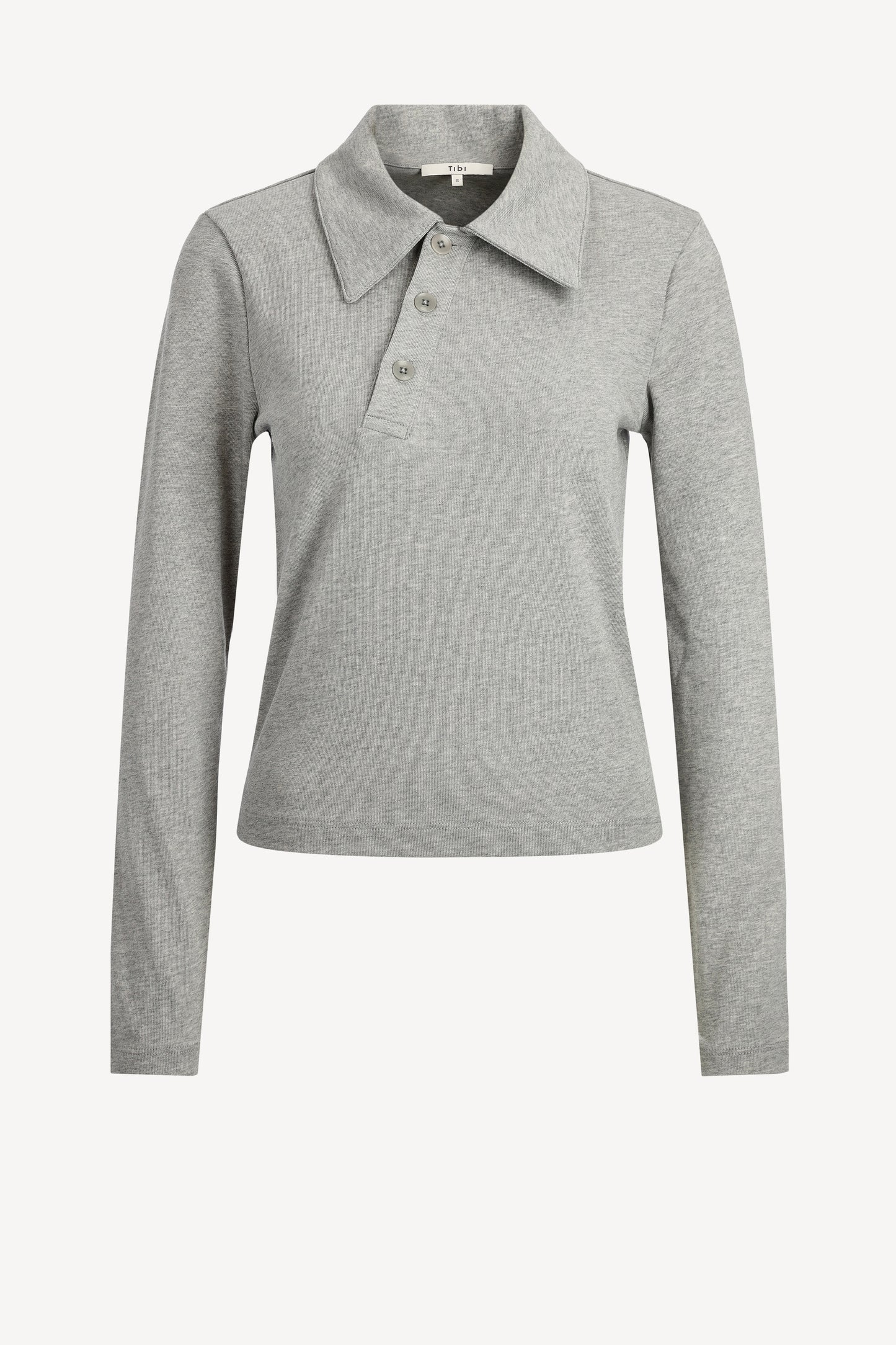 Poloshirt Perfect T in Heather GreyTibi - Anita Hass