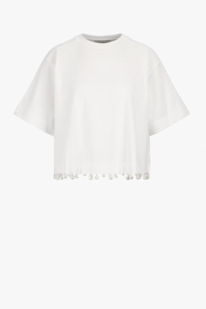 T-Shirt Palmas Pearls in Optical WhiteSportmax - Anita Hass