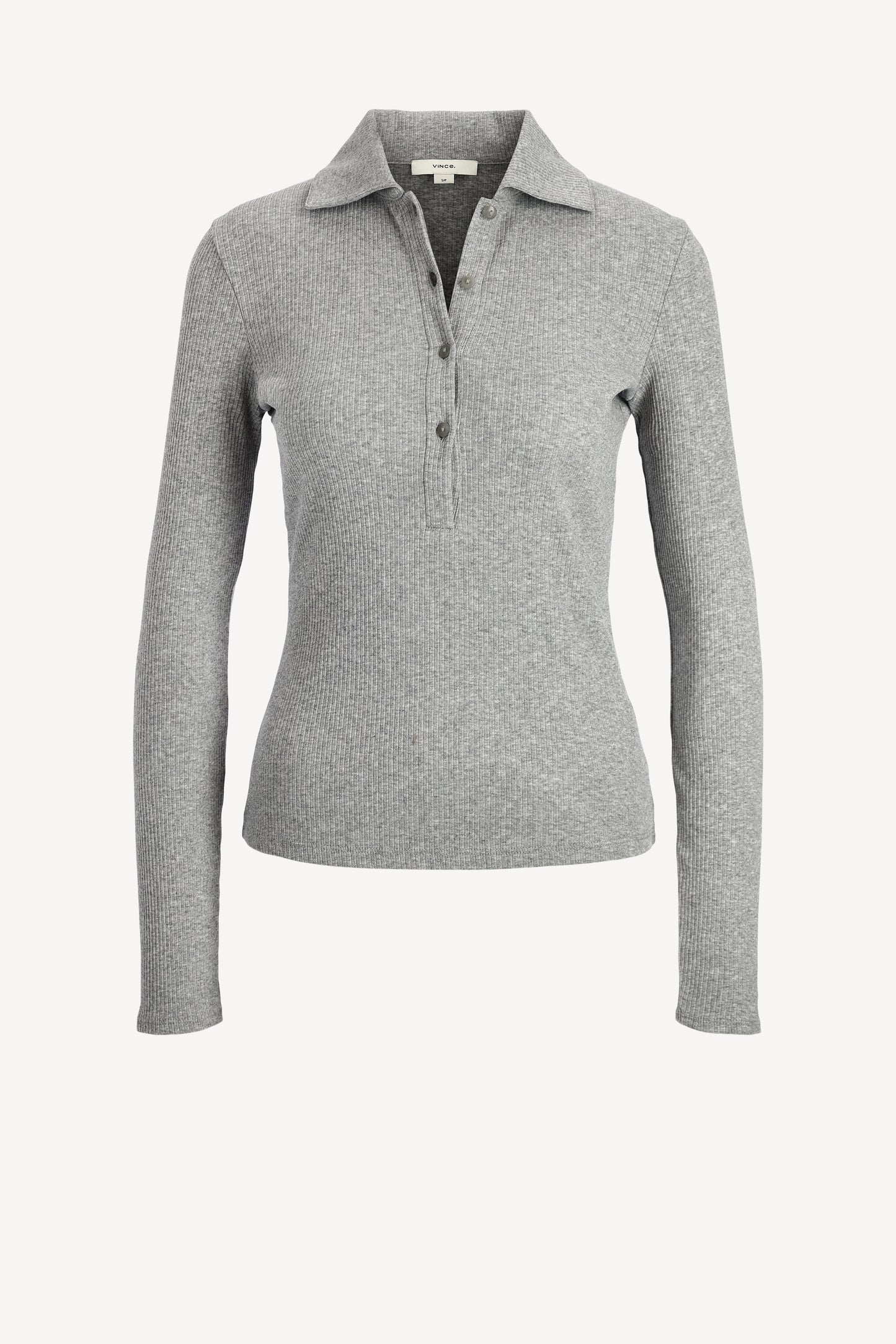 Longsleeve Polo in Heather Mid GreyVince - Anita Hass