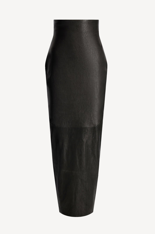 Lederrock Dirt Pillar in SchwarzRick Owens - Anita Hass