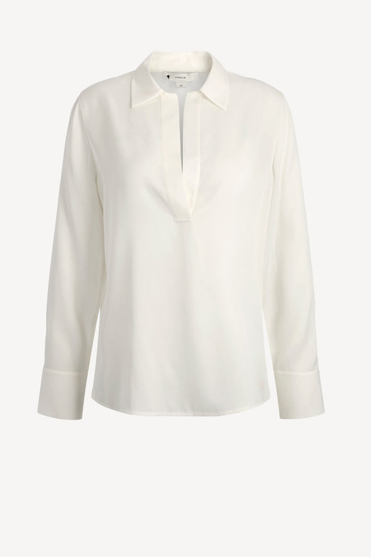 Langes Poloshirt in Optic WhiteVince - Anita Hass