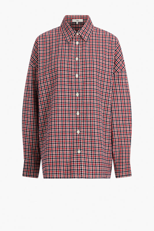 Bluse Boyfriend Flanell in Rot/NavyTibi - Anita Hass