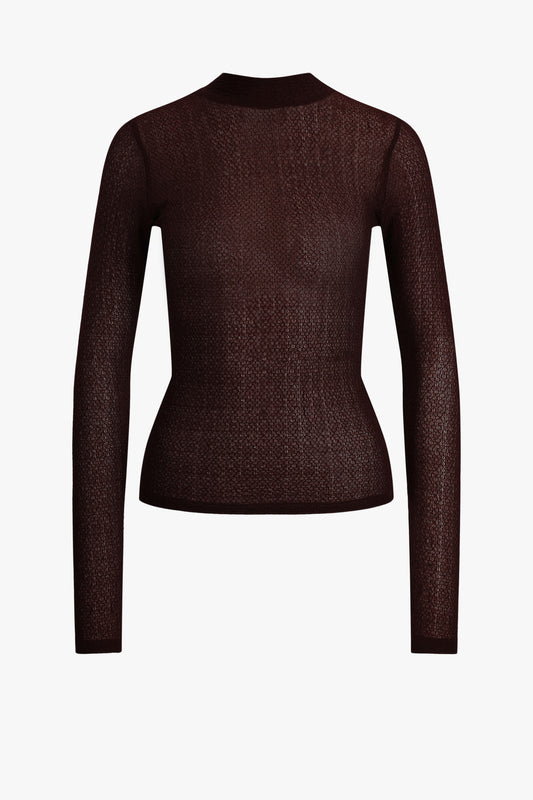 Pullover Mixed Mesh in Deep BurgundyFrame - Anita Hass