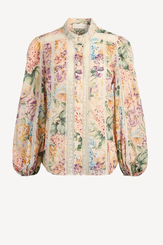 Halliday blouse in Multi Watercolor Floral