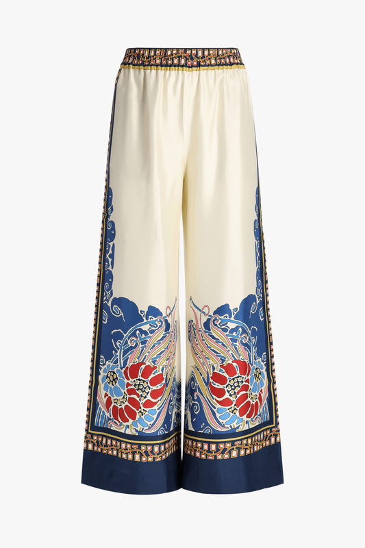 Hose Palazzo Lemuria in Ivory/Navy