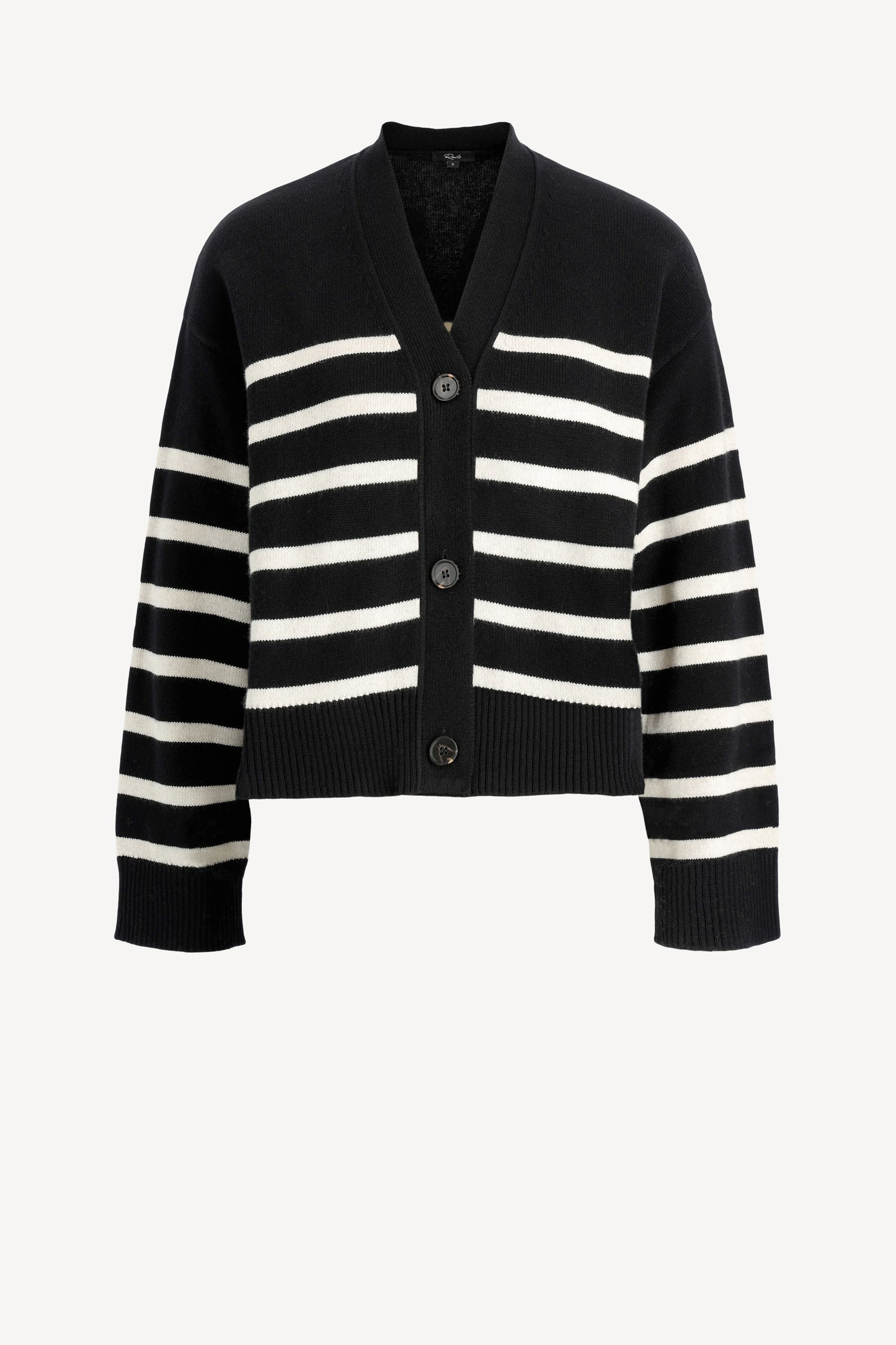 Cardigan Geneva in Schwarz/OatmealRails - Anita Hass