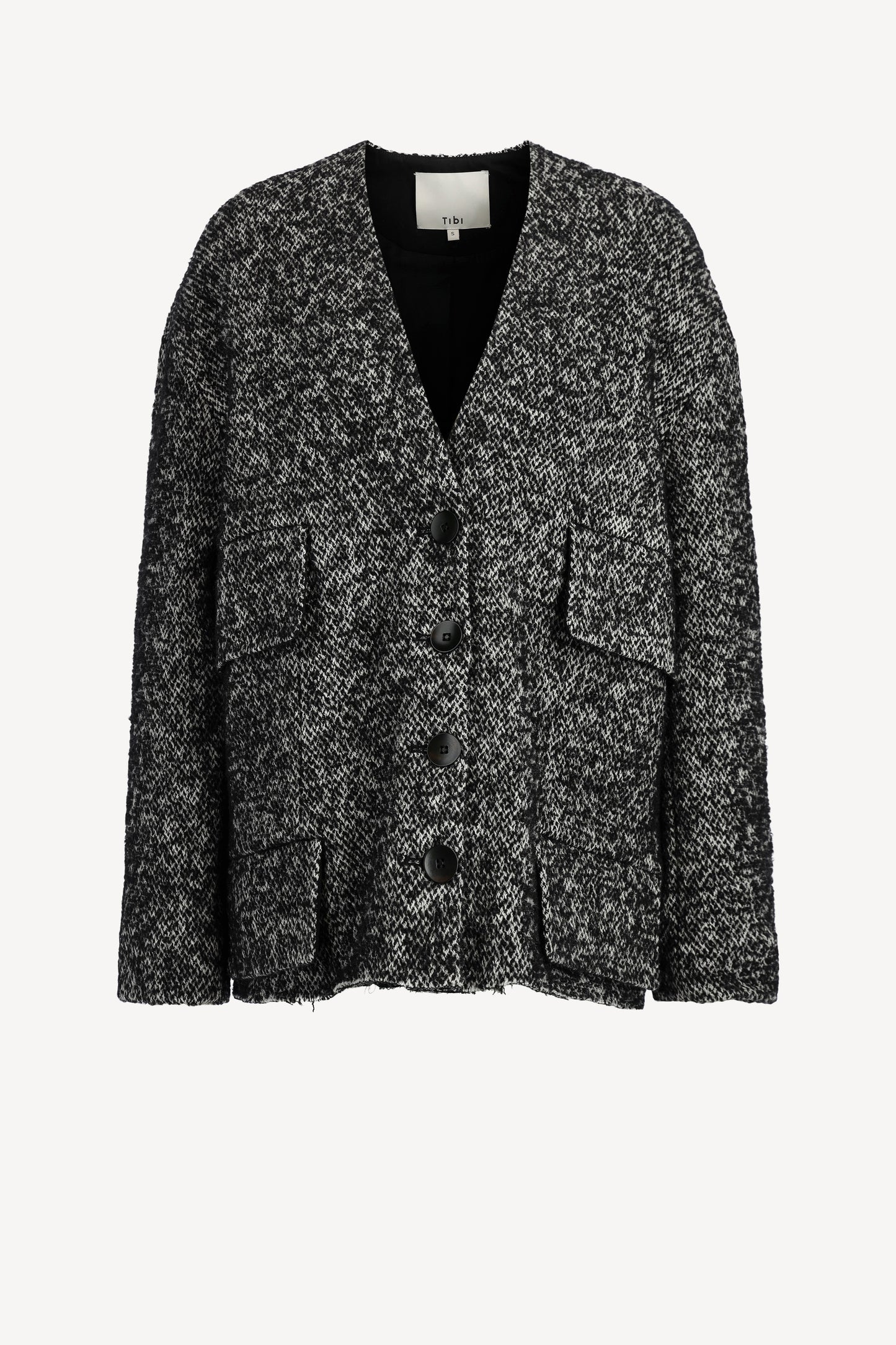 Jacke Boucle Tweed in Schwarz/IvoryTibi - Anita Hass