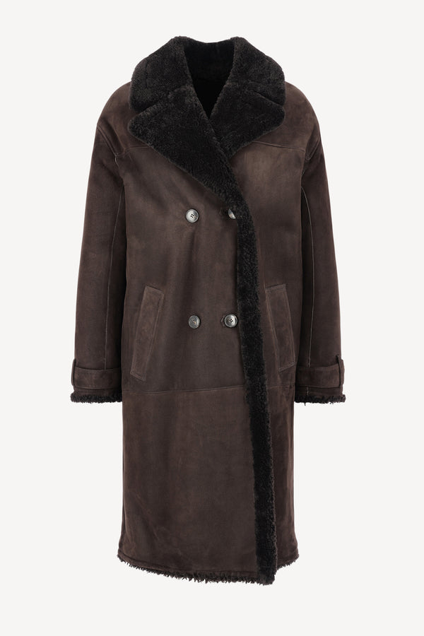 Mantel Shearling in CacaoYves Salomon - Anita Hass