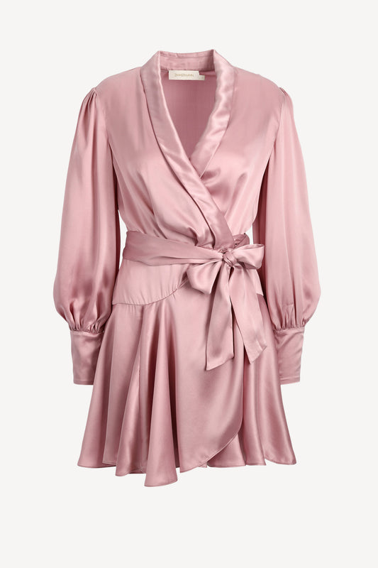 Dress Silk Wrap Mini in Pink