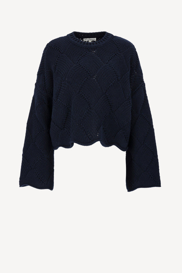 Pullover Weave in Dark NavyJW Anderson - Anita Hass
