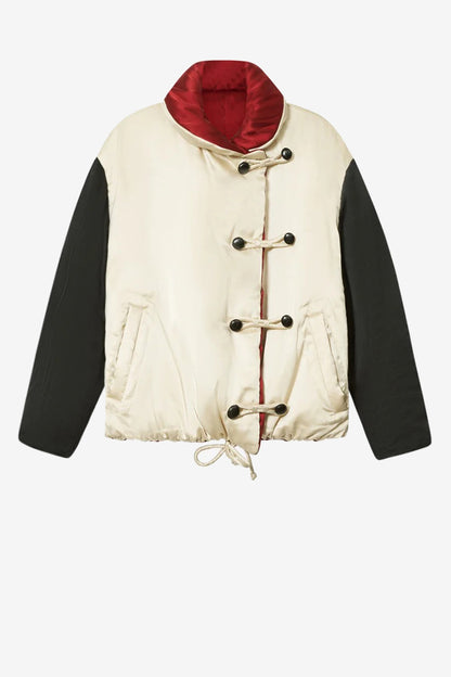 Bleza Reversible Jacket in Red/Champagne