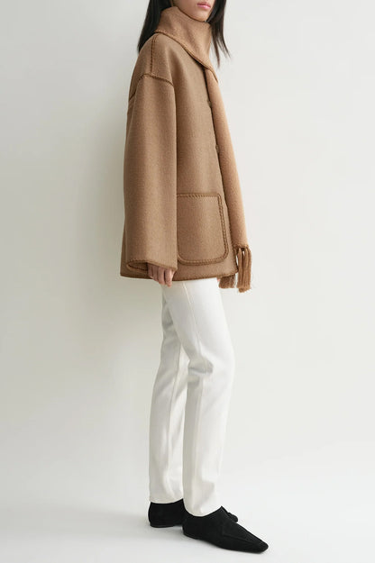 Jacke Embroidered Scarf in CamelToteme - Anita Hass