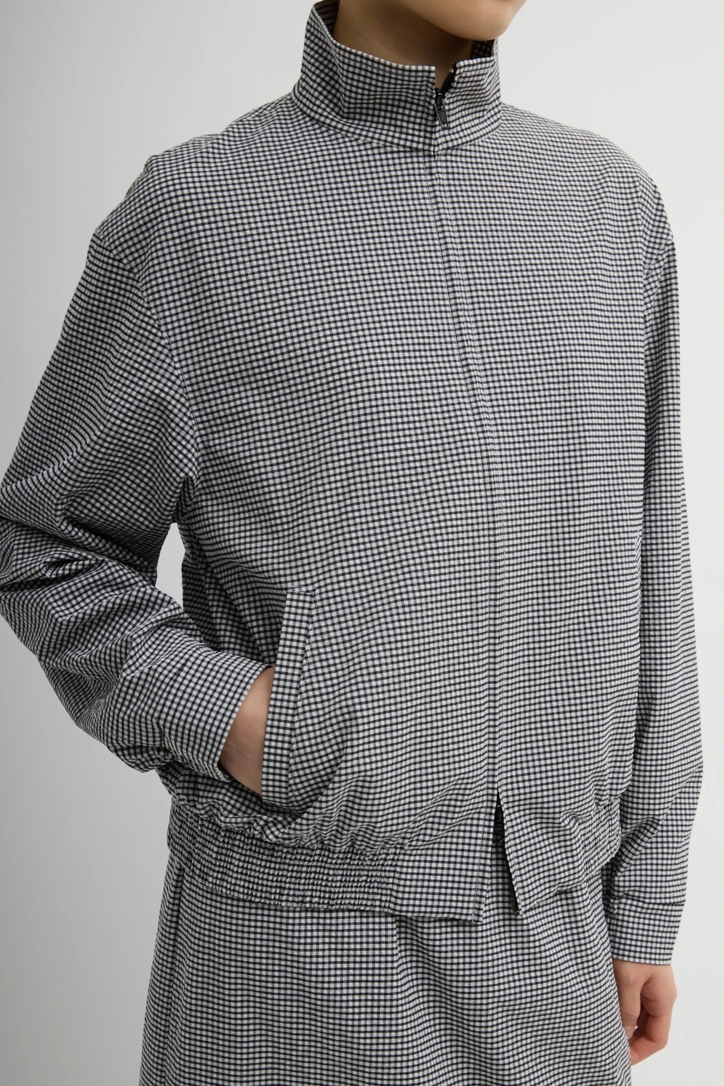 Gingham jacket in Black/White